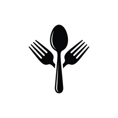Cutlery Icon Vector: Spoon and Forks for Restaurant, Food, or Dining