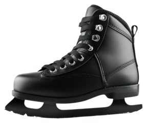PNG Ice skate shoe black boot.
