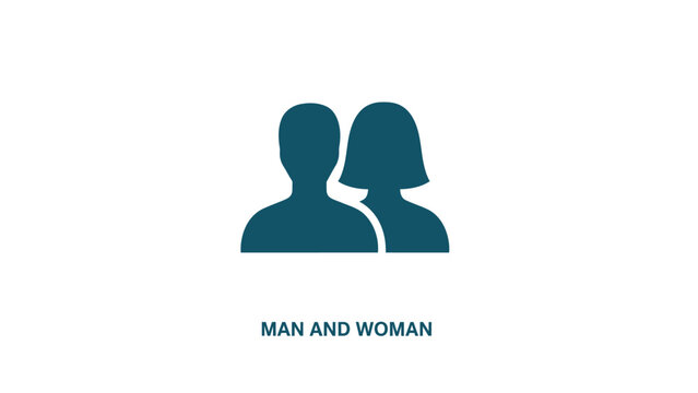 Man and Woman Icon, User Group Silhouette, Male and Female Profile Vector Illustration