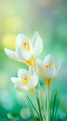 white crocus flowers