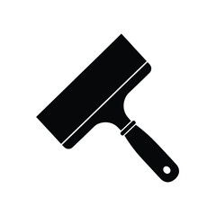 Black putty knife icon on white background spatula