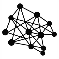 Complex neural network structure, data connectivity concept isolated on white background, Vector