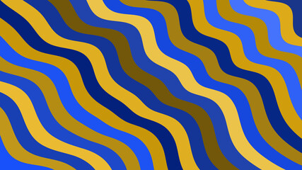 Vibrant Wavy Lines: Golden Yellow, Dark Blue & Brown Graphic Pattern for Creative Backgrounds & Artistic Use