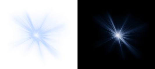 A captivating light effect showcasing a radiant burst of energy isolated on transparent background, creating a mesmerizing visual display