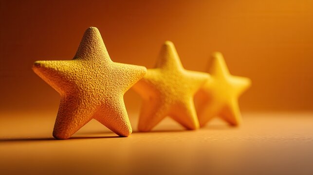 Three stars on a solid background