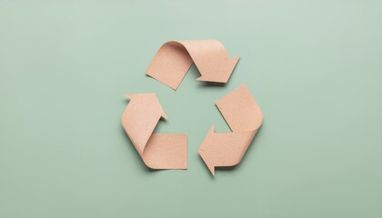 Paper recycling symbol on a green background for sustainability