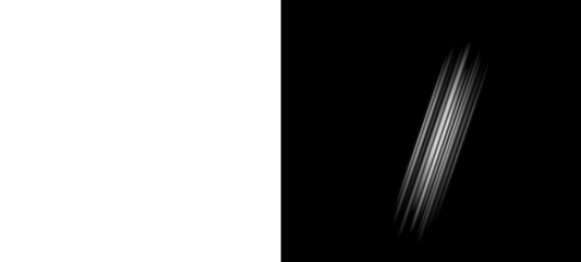 Abstract black and white image featuring a diagonal pattern of lines against a stark contrast background isolated on transparent background