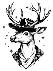 PNG Deer art illustration wildlife.