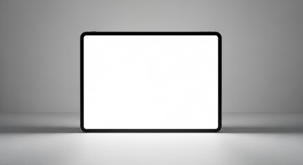 Modern digital tablet device showing blank white screen for mockups and design