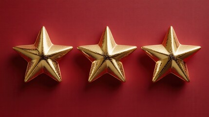 Obraz premium Three stars on a solid background