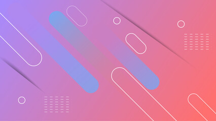 Modern Gradient Geometric Background with Abstract Rounded Lines and Minimal Shapes in Pink and Purple
