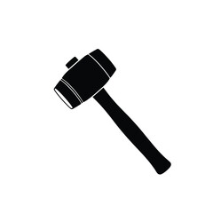 Black rubber mallet tool isolated on white background