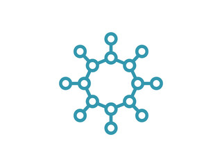 A molecular structure with a circular arrangement of atoms.