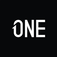 one logo design, letter mark one logo design, typography text one graphic vector template