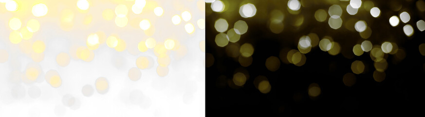 Naklejka premium PNG image of Festive golden bokeh lights create a magical atmosphere perfect for holiday backgrounds and celebratory designs with a soft focus and elegant aesthetic on transparent background