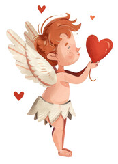 Obraz premium PNG Cupid illustration whimsical balloon angel.