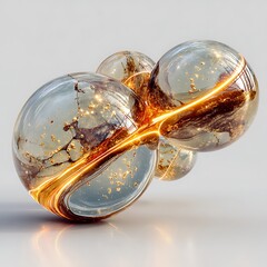 Beautiful cosmic bubble design with golden reflections high resolution picture