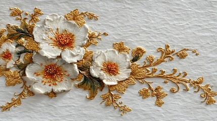 Beautiful gold and cream flower artwork high resolution picture