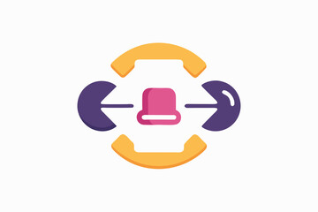 phone double arrow outline icon
