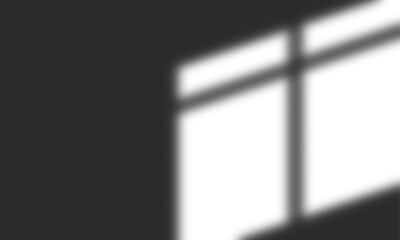 Window light shadow overlay effect on a dark gray wall creating a serene and minimalist aesthetic in interior design isolated on transparent background