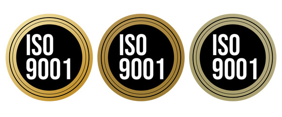 ISO 9001 badge set, ISO 9001 stamp set, ISO 9001 seal set