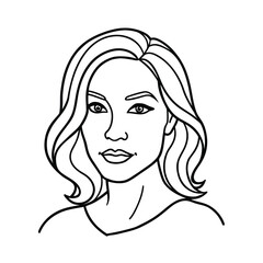 Long black hair woman beauty illustration vector sketch design style