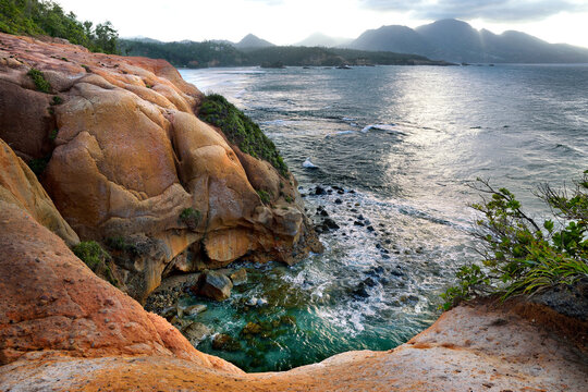 Unusually coloured cliffs on Dominica&rsquo;s northern coastline, near the village of Calibishie. This popular spot has a simple name: Red Rocks.