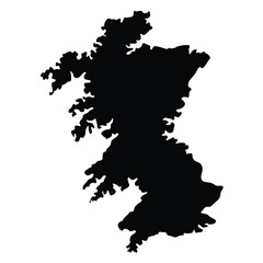 Black silhouette of the island of great britain