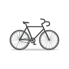 Sleek dark gray bicycle silhouette minimalist icon for cycling and sustainable commute