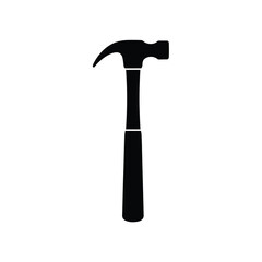 Black silhouette of a claw hammer on white background 1