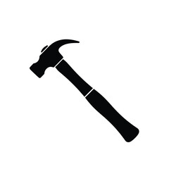 Black silhouette of a claw hammer on white background 4