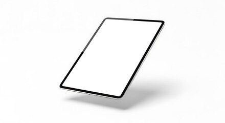 Modern blank tablet device floating digitally isolated for mockup design