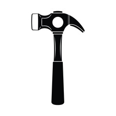 Black silhouette of a claw hammer on white background 6