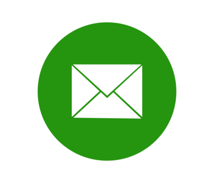 green mail icon on transparent background png file