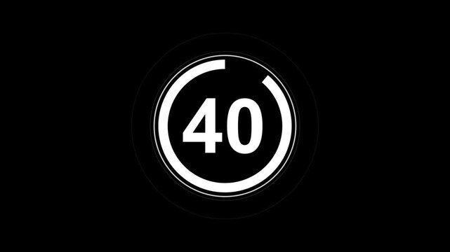 Circle countdown timer 45 seconds animation from 45 to 0 seconds, 45 Seconds countdown timer, Countdown timer, countdown or special offers on promotional materials. Motion graphics of countdown system