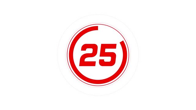 Circle countdown timer 30 seconds animation from 30 to 0 seconds, 30 Seconds countdown timer, Countdown timer, countdown or special offers on promotional materials. Motion graphics of countdown system