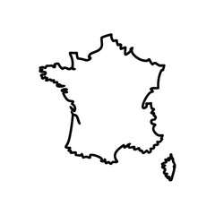 Outline map of metropolitan france with corsica