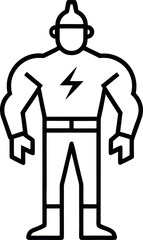 Muscular Lineman Vector with Lightning Bolt and Mohawk Style