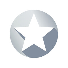Obraz premium Silver Star Inside Circular Badge Honor Quality Ranking Graphic