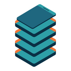 Vertical Smartphone Stack Gaming Mockup Vector