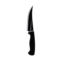 Black silhouette of a curved blade knife sharp