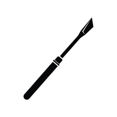 Black silhouette of a cuticle pusher tool vector