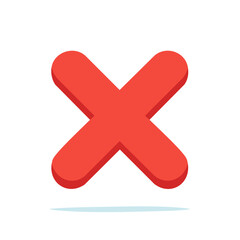 Obraz premium Red X Mark Symbol for Incorrect Answers or Rejection