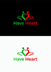 Have Heart Logo Featuring Intertwined Figures Forming a Winged Heart
