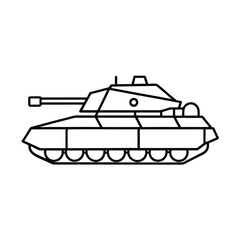 Black tank vector illustration silhouette of military vehicle transport icon