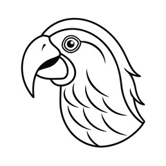 Black and white vector illustration of a tribal eagle bird head design