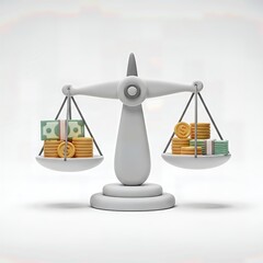 3D Equal Salary Balance Illustration