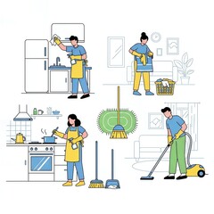 Shared Household Responsibilities Vector