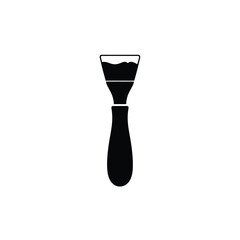 Black silhouette of a funnel with liquid white