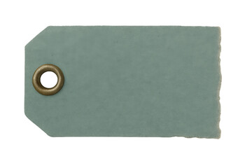 Blank vintage paper tag with grommet and torn edge, a retro style design element for price, sale and message concepts